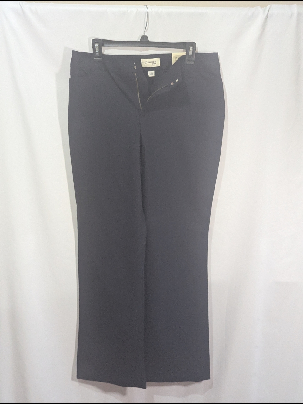St John’s Bay Women’s 14 NWT Stretch Bootcut Trouser Pants Navy Blue 31” Inseam